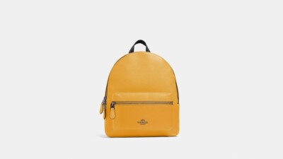 Coach Charlie medium backpack.F 30550 Coach F30550 Medium Charlie Pebble Leather Backpack Chalk  main image 3