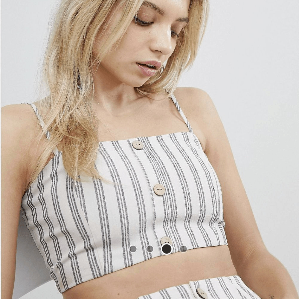 Pull & Bear Button Front Bralette and Skirt Set C… - image 5