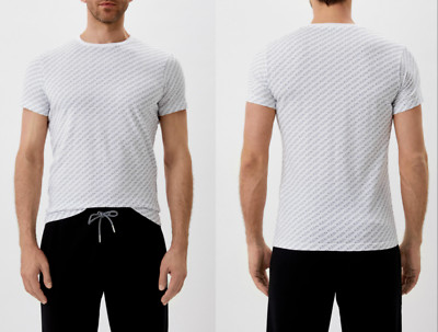 PHILIPP PLEIN COMFORT STRETCH T-SHIRT ALL OVER LOGO LOUNGE TOP ICONIC SHIRT WOW