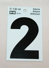 HY-KO RV-50 Reflective Numbers - Black   Pick Your Number