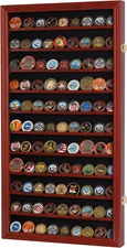 Military Challenge Coin Display Case Poker Chips Holder Wall Cabinet Showcase Ra