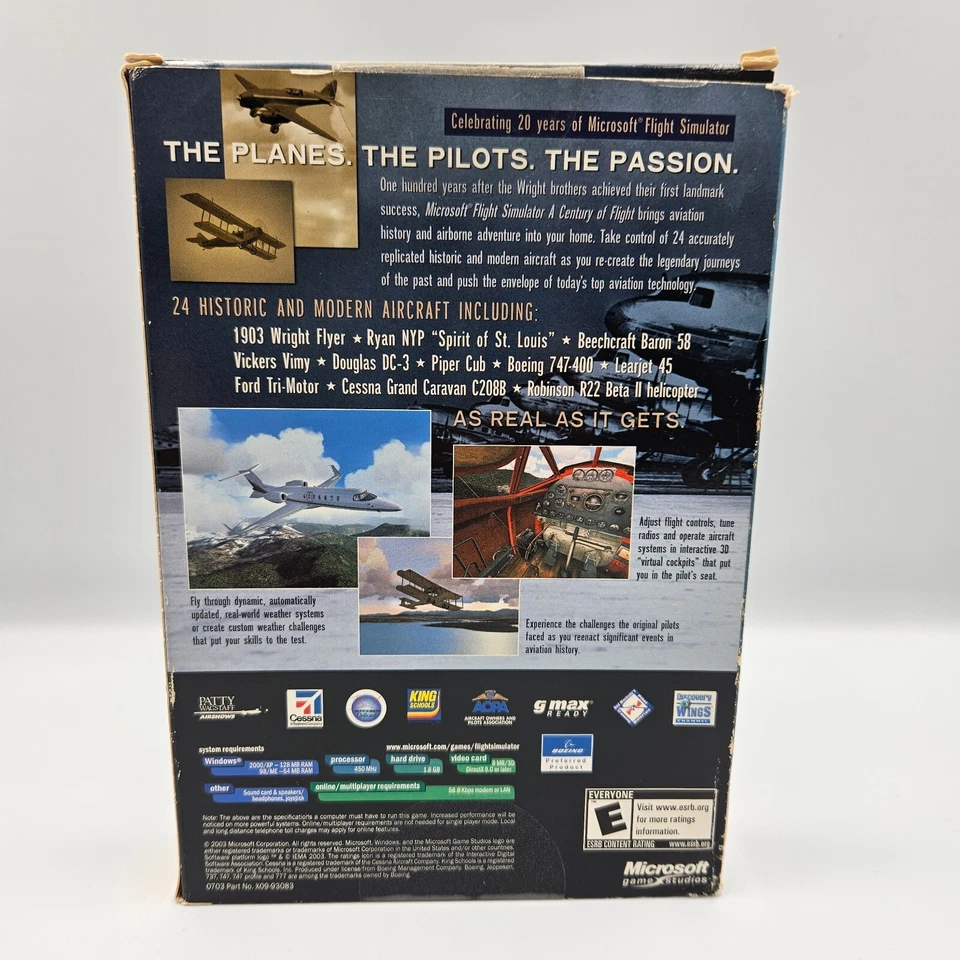 MICROSOFT FLIGHT SIMULATOR 2004 A CENTURY OF FLIGHT PC GAME 4 CD ROM VINTAGE - Image 4 of 4