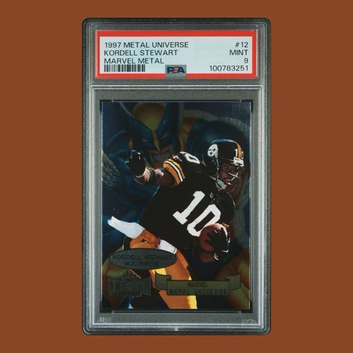 1997 Metal Universe MARVEL METAL Kordell Stewart #12 Steelers Wolverine PSA 9🔥