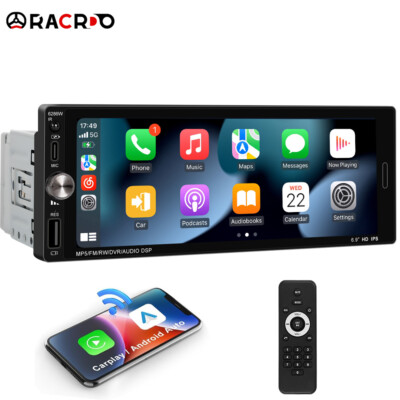 1Din 6.9'' Autoradio Touchscreen Wireless Apple/Android CarPlay Bluetooth USB FM