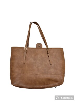 Urban Expressions Robi Cognac Brown Classic Work Tote Bag 12x16 Double ...