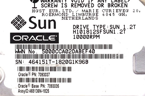 Sun Oracle HUC101812CSS200 1.2TB 2.5 12G/s 10K RPM SAS Drive P/N: 7093037 Tested - Picture 3 of 3