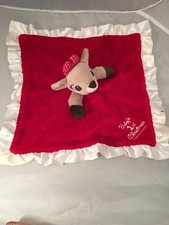 Rudolph Clarice babys 1st christmas lovey Red Security Blanket Lovie