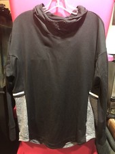 serene tangerine Womens Black Gray Hoodie Athletic Long Sleeve Shirt Size L