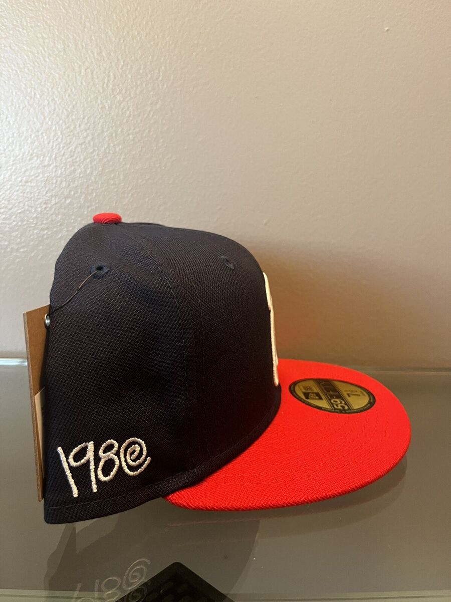 2023 New Stussy x New Era 7 1/2 fitted curly S navy red hat 2023 New Stussy x New Era 7 1/2 fitted curly S navy red hat