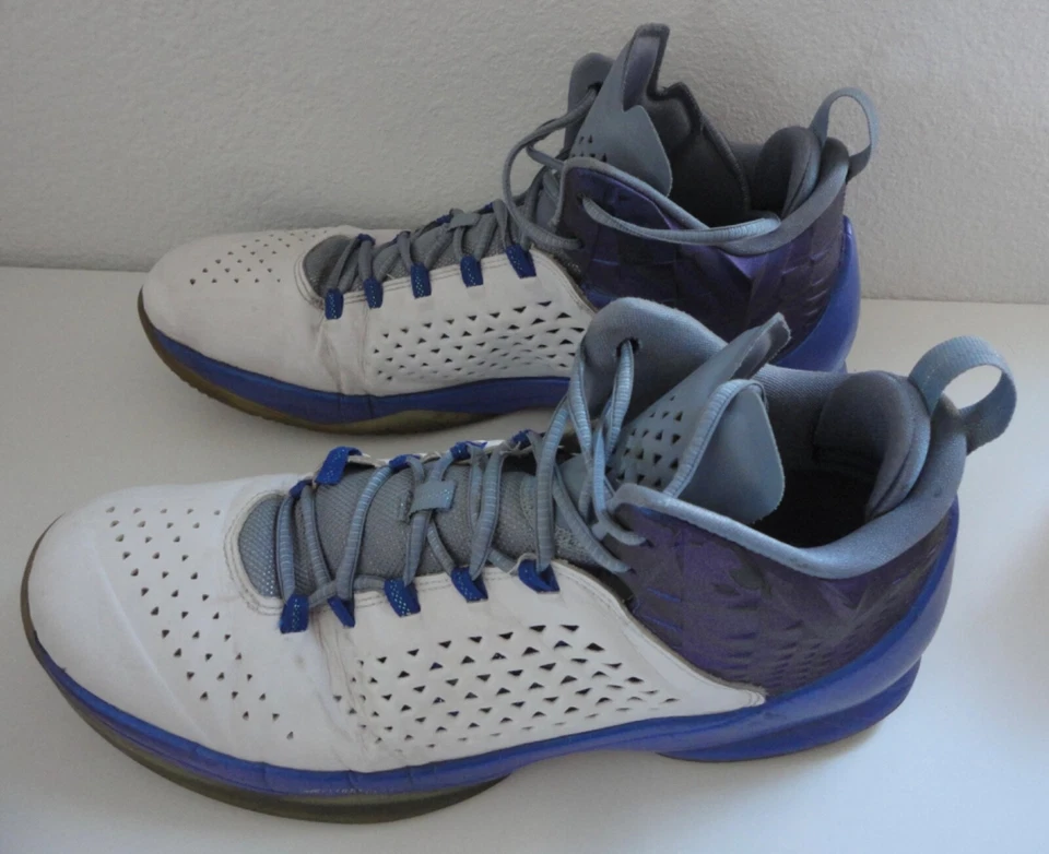 Туфли мужские Nike Air Melo 11 M11 Carmelo Anthony белые/синие (716227-105) размер 13 - Изображение 2 из 4