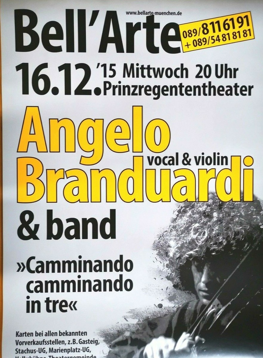 ANGELO BRANDUARDI 2 - 2019 MÜNCHEN - orig. Concert Poster