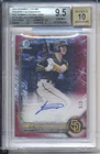 Jackson Merrill 2022 Bowman Chrome Red Shimmer Refractor RC AUTO 5/5 BGS 9.5/10