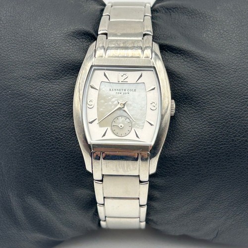 Ladies Kenneth Cole Silver Tone Mother Pearl Women’s Watch Working