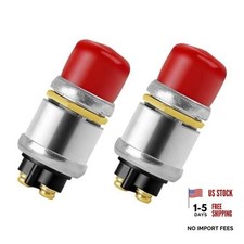 2PCS Car Engine Start Push Button Switch - 12V 24V Waterproof Heavy Duty - Red