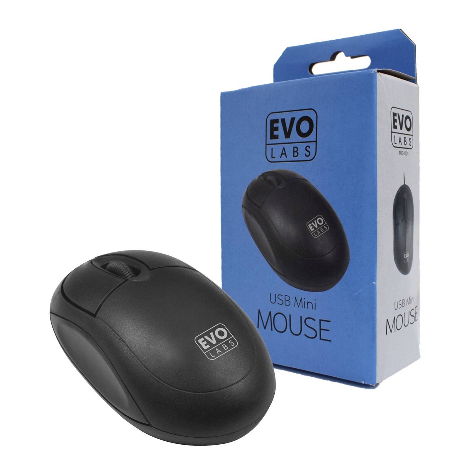 Evo Labs Matte Black Mini USB Mouse (MO-001)