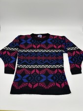 Vintage Justin Allen Sweater Geometric Knit Pullover Made in USA