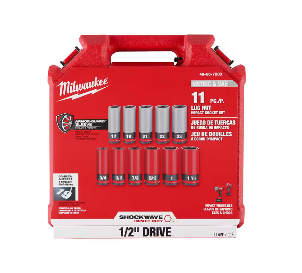 Milwaukee 49-66-7833 SHOCKWAVE Impact-Duty 1/2 in. Drive Deep SAE