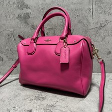 COACH 2way shoulder bag Boston bag leather pink