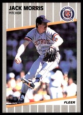 Jack Morris 1989 Fleer #139 Detroit Tigers MLB READ FREE SHIPPING AutographDen