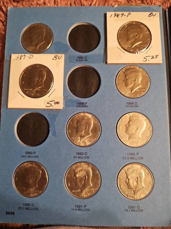 Kennedy Half Dollar Album 1986-2003 Nearly Complete 33 Coin Collection BU/AU Pri