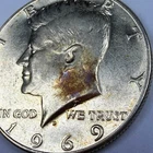 1969 (D) Kennedy Half Dollar 50¢ 40% Silver - BU "Error Coin DDR-014" Toning #20
