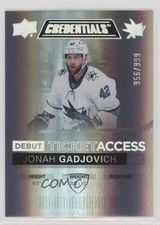 2021 Upper Deck Credentials Debut Ticket Access /999 Tier 1 Jonah Gadjovich 0iw3