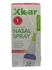(2) Xlear Nasal Spray Natural Saline Nasal Spray w/ Xylitol 1.5oz X Clear