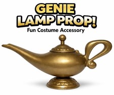 GENIE LAMP Gold Plastic Pot Vase I Dream Of Genii Magic Prop Aladdin Costume Toy