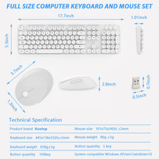 Wireless Keyboard and Mouse Combo 104 Keys with number pad and mouse for Windows
