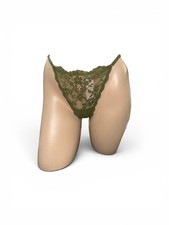 Victoria's Secret Dream Angels Lace Adjustable V-String Panty Green Sheer New