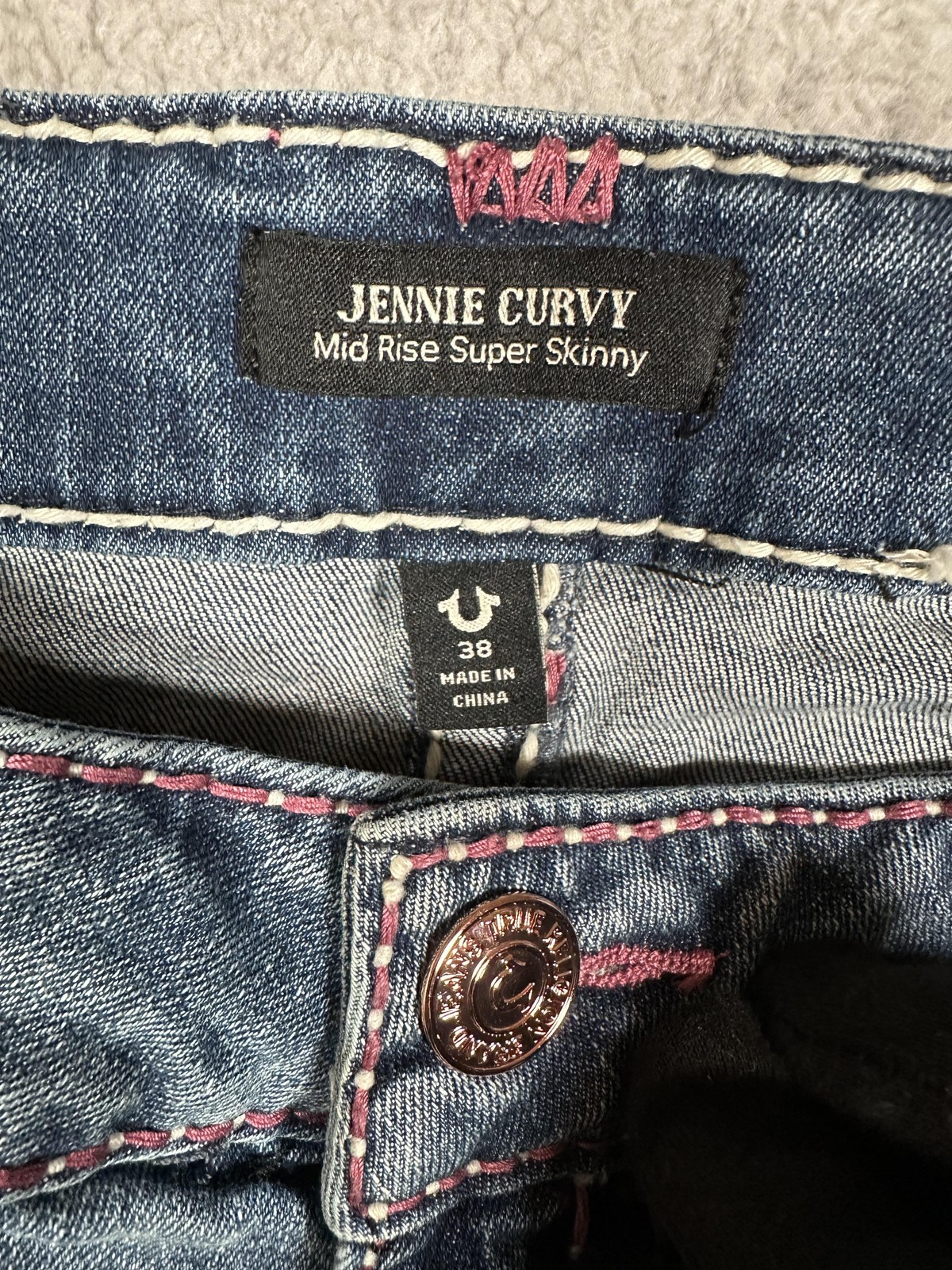 True Religion Jennie Curvy Jeans Womens 38 Blue Mid Rise Super Skinny Denim thumbnail 2