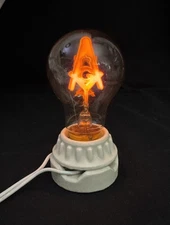 Vintage Freemason Masonic Light Bulb Compass G - Aerolux Style Neon Orange Glow