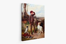 "Boy and hunting dogs in a landscape"   Canvas Wall Art Picture Print