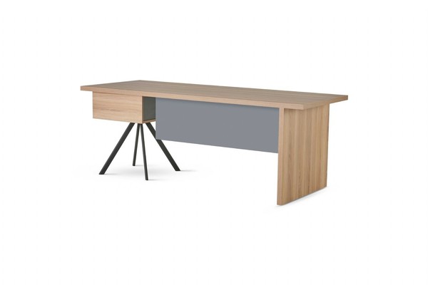 Beige-Grauer Arbeitszimmer Tisch Designer Rechteckiger BüRotisch MöBel-image