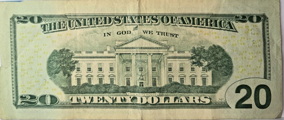 2013 $20 Dollar Bill Fancy Serial Number MC19761849E Circulated, Years 1976/1849 - Image 2 of 2