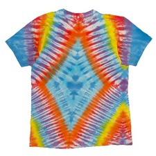 Vtg 70s 80s Fruit of the Loom Tie Dye Hippie USA Made T Shirt XL