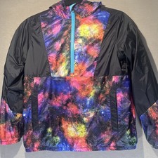 Lands End Childrens Pullover Fleece-lined Cosmic pattern Large 10-12 Hooded