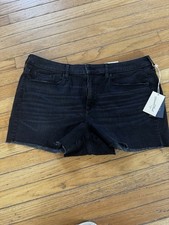 Universal Thread Hi Rise Midi Black Denim Cut Off Shorts Size 18