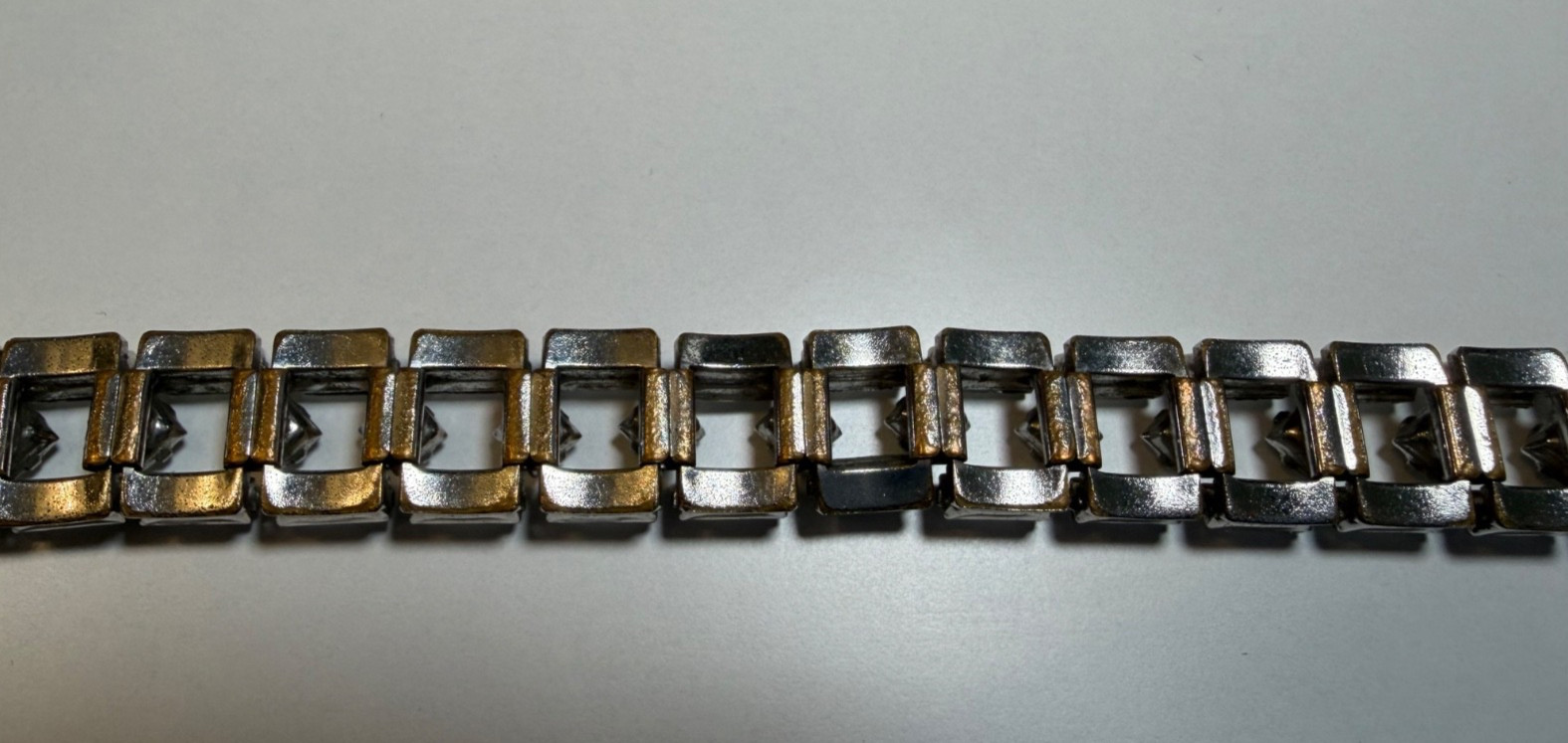 Clear Rectangular & Square Rhinestone Linked Vint… - image 6