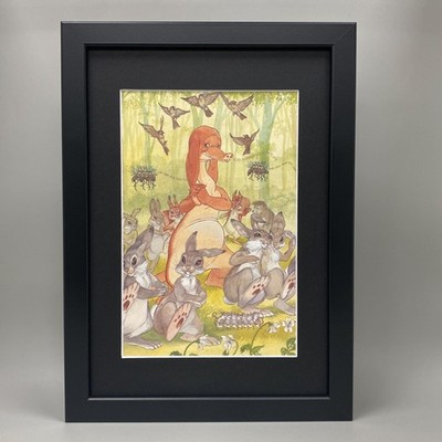 DIE ABENTEUER DES DRACHEN, 1993 VINTAGE GERAHMTE KUNST. ILLUSTRIERT VON ERIC KINCAID.