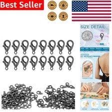 DIY Crafting Black 12mm Zinc Alloy Lobster Claw Clasps, Jewelry Accessories