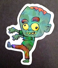 Halloween - Die Cut Hologram Sticker Decal Holiday Zombie Halloween - Die Cut Hologram Sticker Decal Holiday Zombie