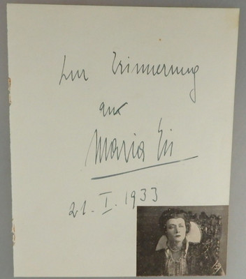 Autogramm österreichische Film- + Theater Schauspielerin Maria Eis 1933 (136817)