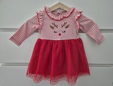 Primark Baby Mädchen Kleid rot/weiß gestrei...