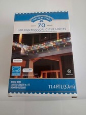 Holiday Time LED Multicolored Icicle Lights 11.4 ft