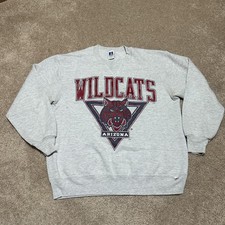 Vintage Arizona Wildcats Sweatshirt Mens Large Gray NCAA Russell Athletic