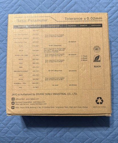 JAYO Filamento per stampante 3D 1,75 mm PLA seta rame rosso 1 kg - Foto 3 di 5