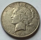 1928-S Peace Silver Dollar $1 Semi Key Date, Very Fine Coin