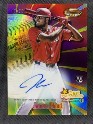 2025 Bowman's Best Performance James Wood Auto /75 Rookie Card RC #BPA-JW Nats