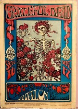 Grateful Dead Skeleton & Roses Avalon Ballroom Family Dog Concert Poster FD-26-2